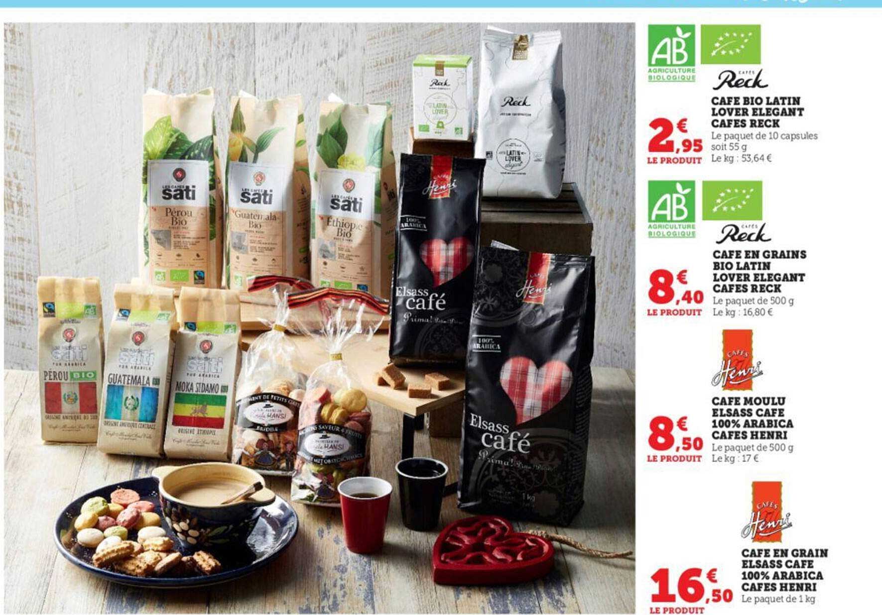 café bio latin lover élégant cafés reck, café en grains bio latin lover élégant cafés reck, café moulu elsass café 100% arabica cafés henri, café en grain elsass café 100% arabica cafés henri