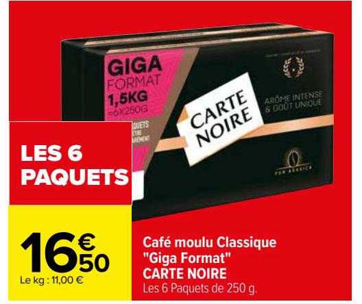 café moulu classique "giga format" carte noire