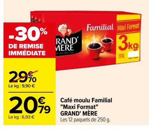 café moulu familial "maxi format" grand' mère