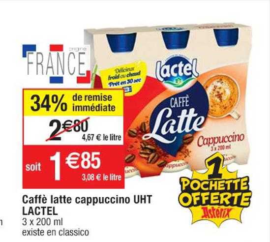 caffè latte cappuccino uht lactel