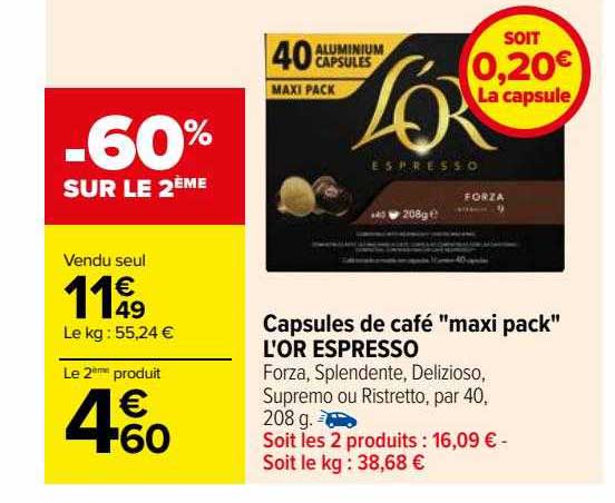 Capsules De Café "maxi Pack" L'or Espresso