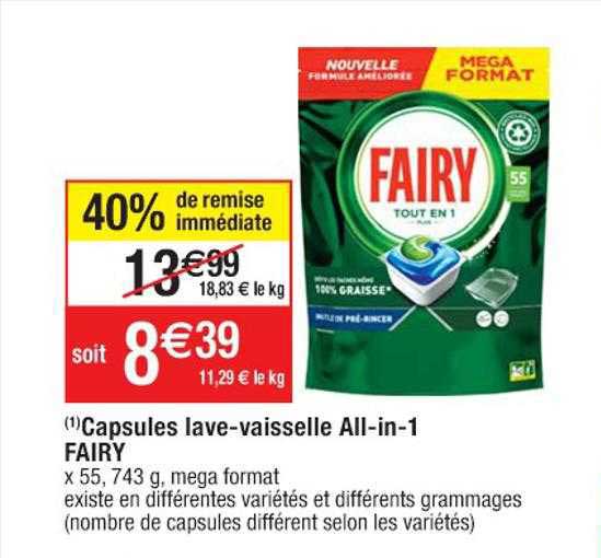 capsules lave-vaisselle all-in-1 fairy