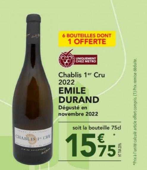 chablis 1er cru 2022 émile durand
