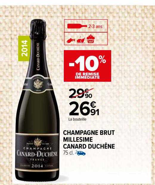 champagne brut millésimé canard duchêne