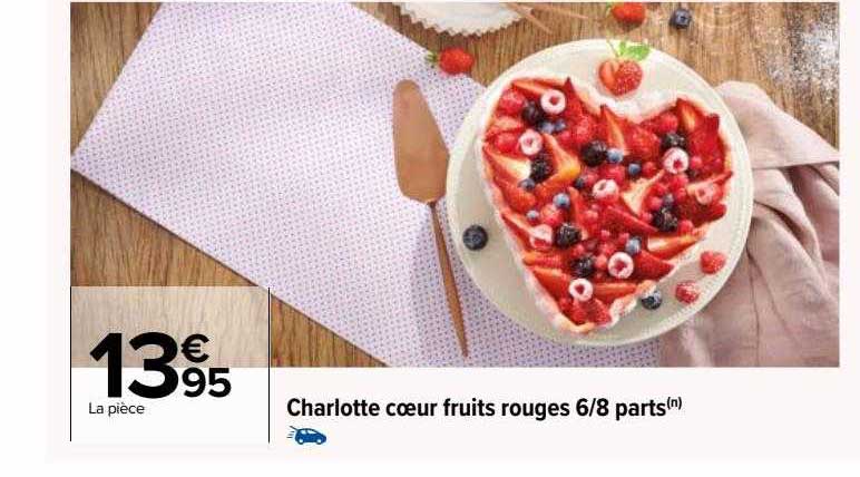 charlotte cœur fruits rouges 6-8 parts