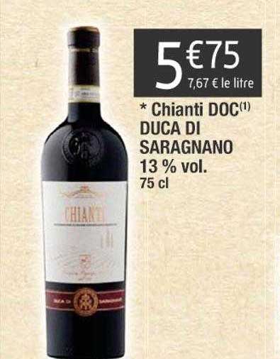 chianti doc duca di saragnano 13% vol.
