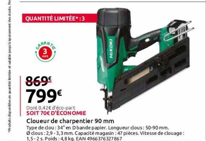 Cloueur De Charpentier 90 Mm Hikoki