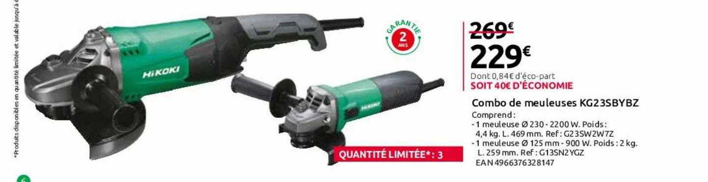 combo de meuleuses kg23sbybz hikoki
