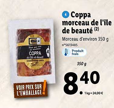 coppa morceau de l'île de beauté