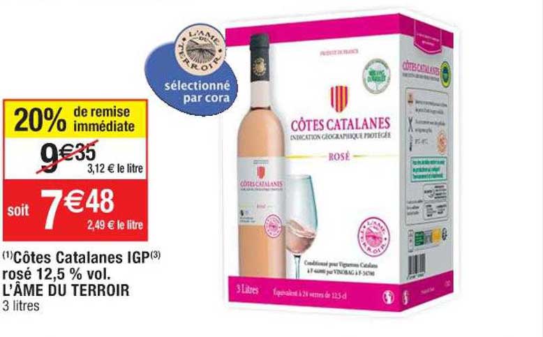 côtes catalanes igp rosé 12,5% vol. l'âme du terroir