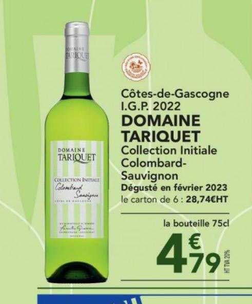 côtes-de-gascogne i.g.p. 2022 domaine tariquet