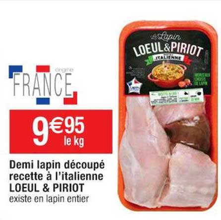 demi lapin découpé recette à l'italienne loeul & piriot