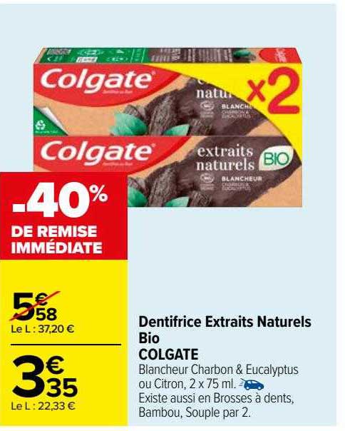 dentifrice extraits naturels bio colgate