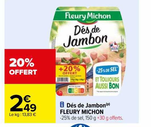dés de jambon fleury michon