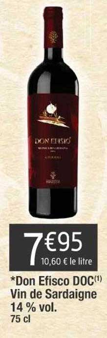 don efisco doc vin de sardaigne 14% vol.