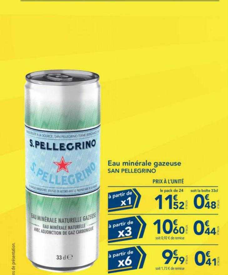 eau minérale gazeuse san pellegrino
