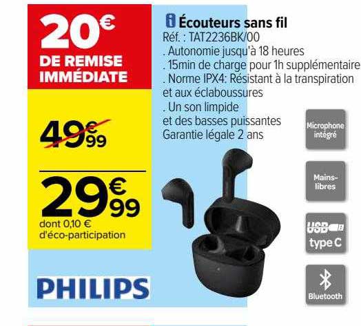 écouteurs Sans Fil Philips