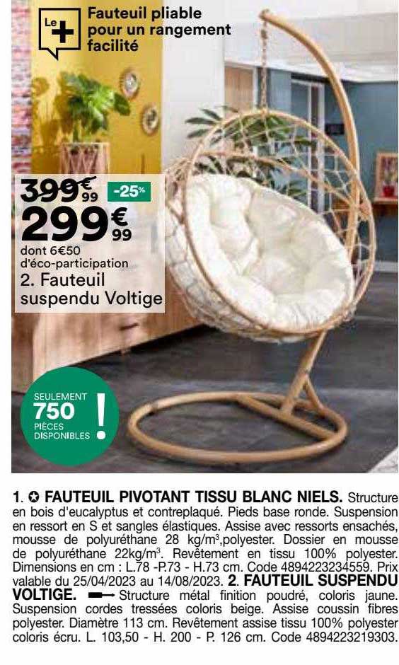 fauteuil suspendu voltige