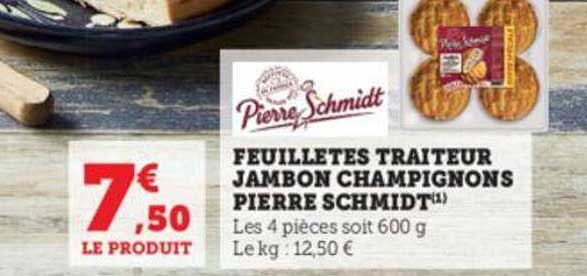 feuilletés traiteur jambon champignons pierre schmidt