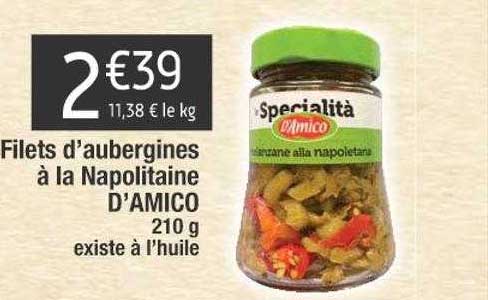 filets d'aubergines à la napolitaine d'amico