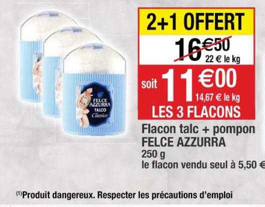 flacon talc + pompon felce azzurra