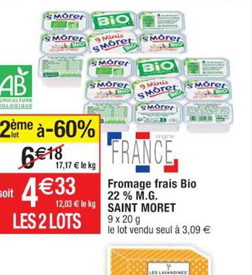 fromage frais bio 22% m.g. saint môret