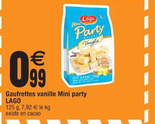gaufrettes vanille mini party lago