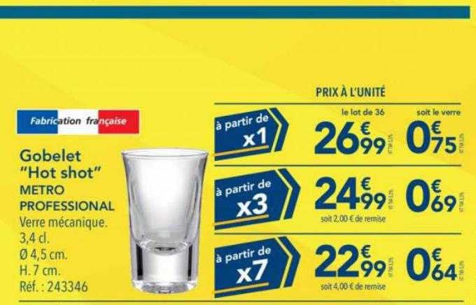 gobelet "hot shot" metro professional