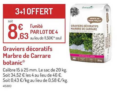 graviers décoratifs marbre de carrare botanic