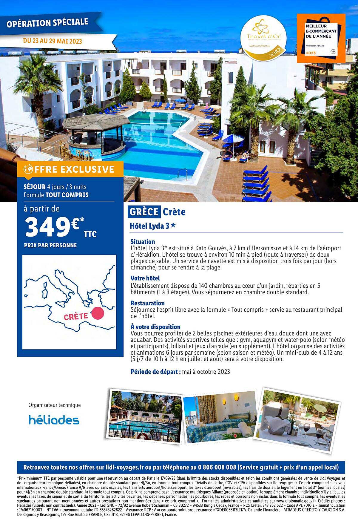 grèce crète : hôtel lyda 3*