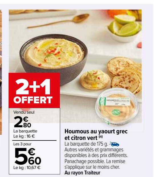 houmous au yaourt grec et citron vert