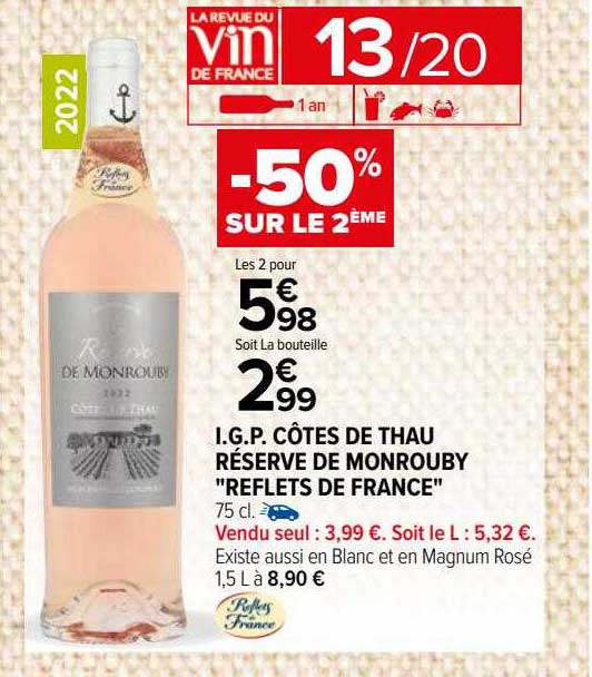 i.g.p. côtes de thau réserve de monrouby "reflets de france"