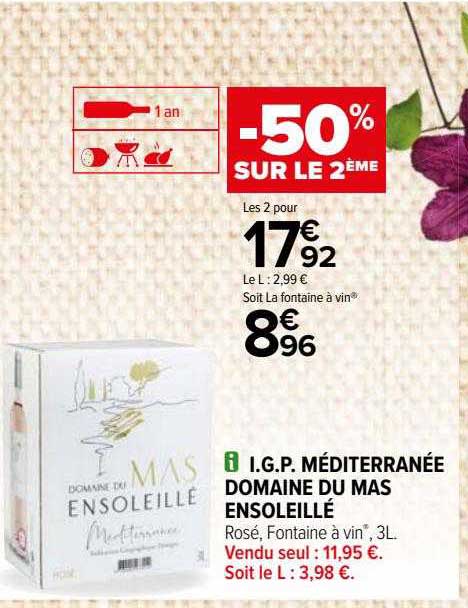 i.g.p. méditerranée domaine du mas ensoleillé