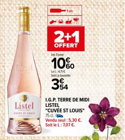 i.g.p. terre de midi listel "cuvée st louis"