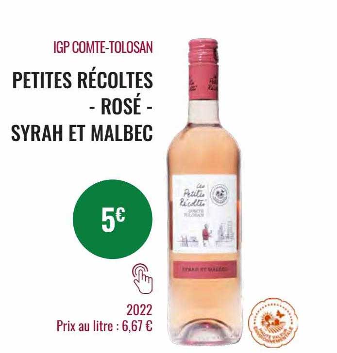igp comté-tolosan petites récoltes - rosé - syrah et malbec