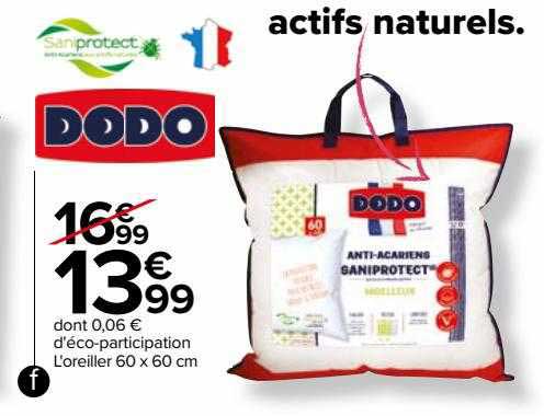 l'oreiller 60 x 60 cm dodo