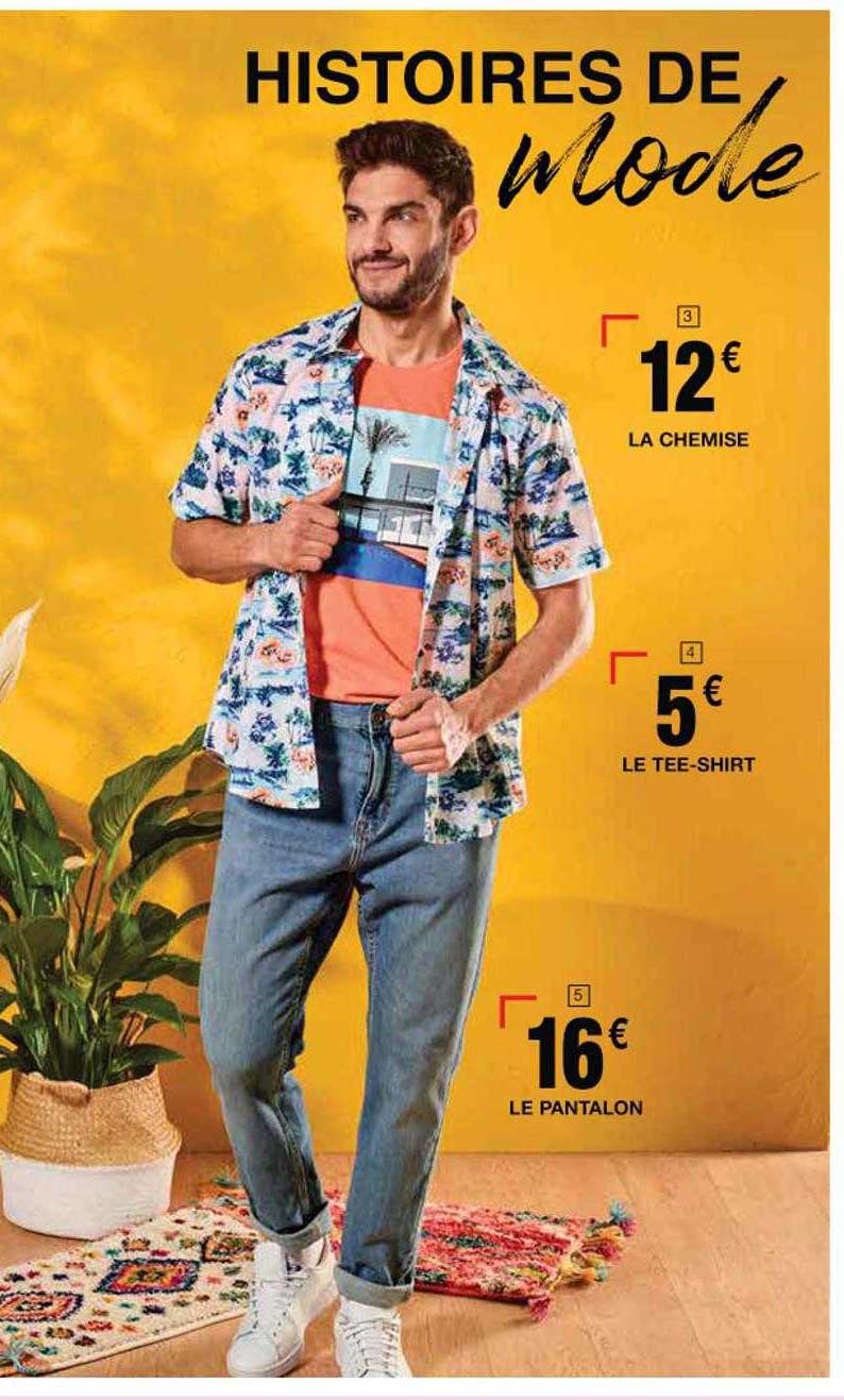 la chemise, le tee-shirt, le pantalon