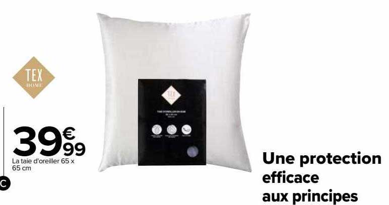 la taie d'oreiller 65 x 65 cm tex home