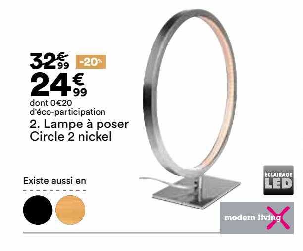 lampe à poser circle 2 nickel