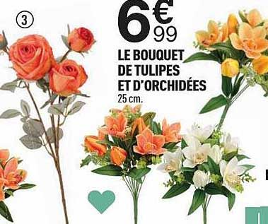 le bouquet de tulipes et d'orchidées