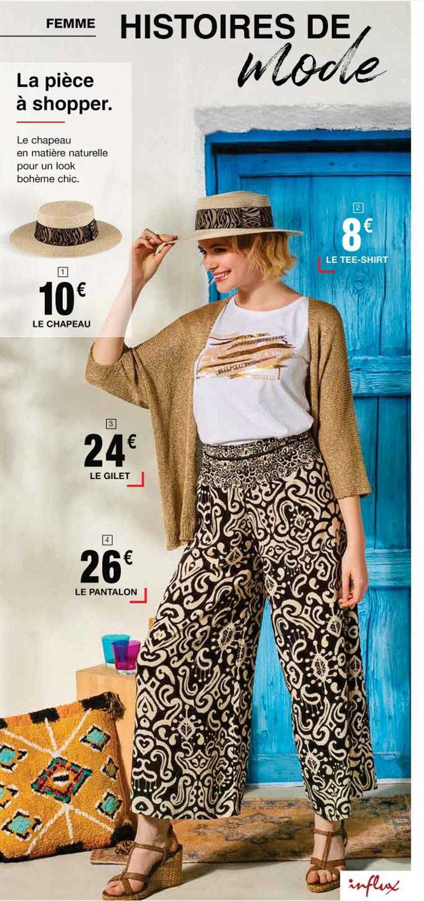 le chapeau influx, le gilet influx, le pantalon influx, le tee-shirt influx