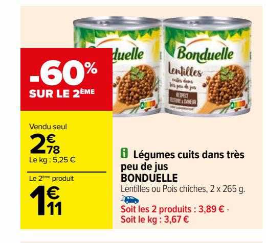 légumes cuits dans très peu de jus bonduelle