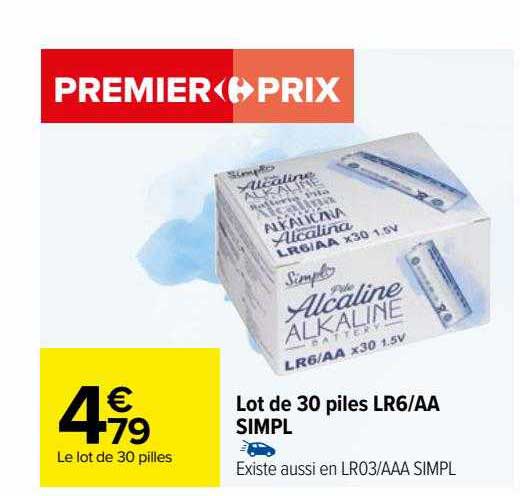 lot de 30 piles lr6-aa simpl