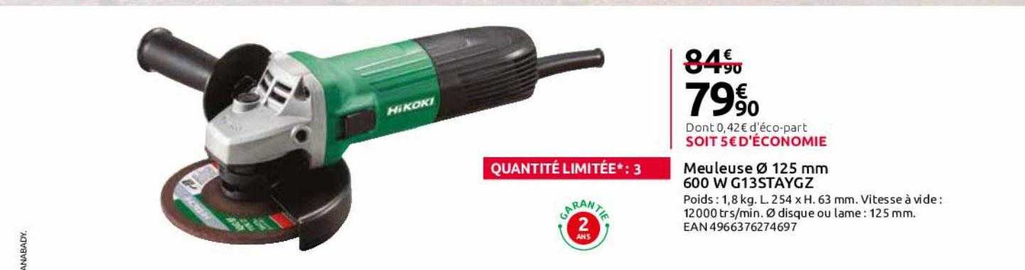 meuleuse ø 125 mm 600w g13staygz hikoki