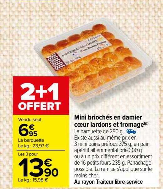 Mini Briochés En Damier Cœur Lardons Et Fromage