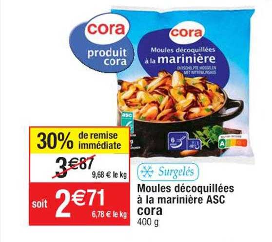 Moules Décoquillées à La Marinière Asc Cora