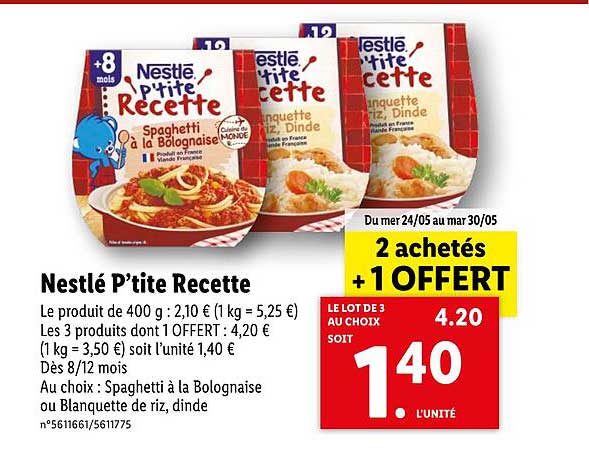 nestlé p'tite recette