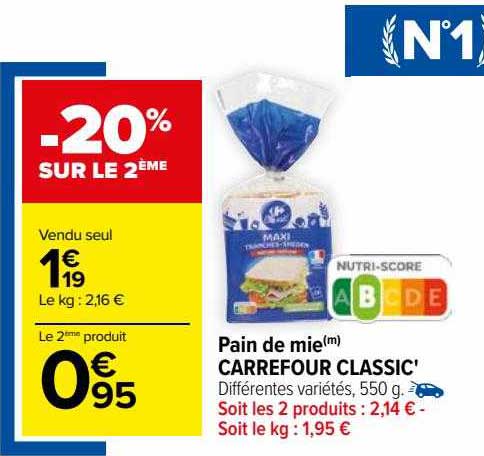 Pain De Mie Carrefour Classic'
