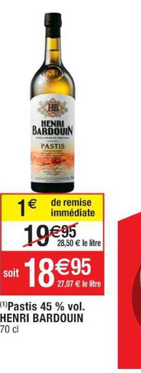 pastis 45% vol. henri bardouin
