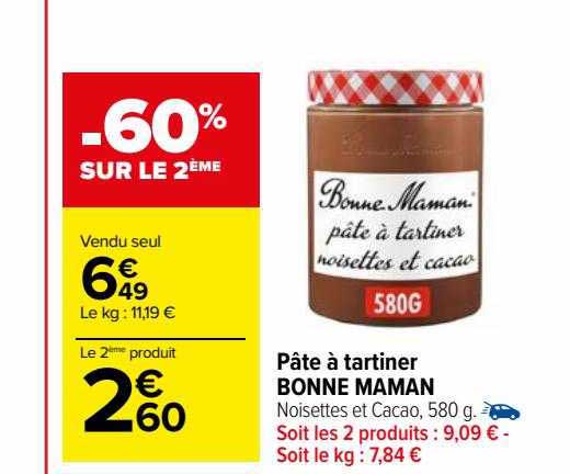 pâte à tartiner bonne maman